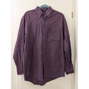 George Strait Collection By Wrangler Mens Purple Button-Up Shirt M 100% Cotton